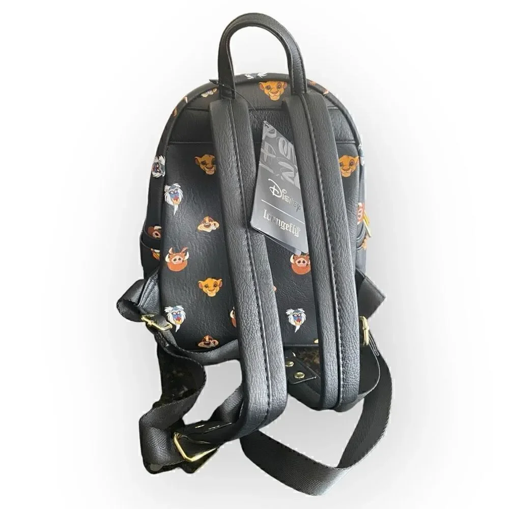 Loungefly Disney The Lion King Mini Backpack Black Character Faces New Exclusive